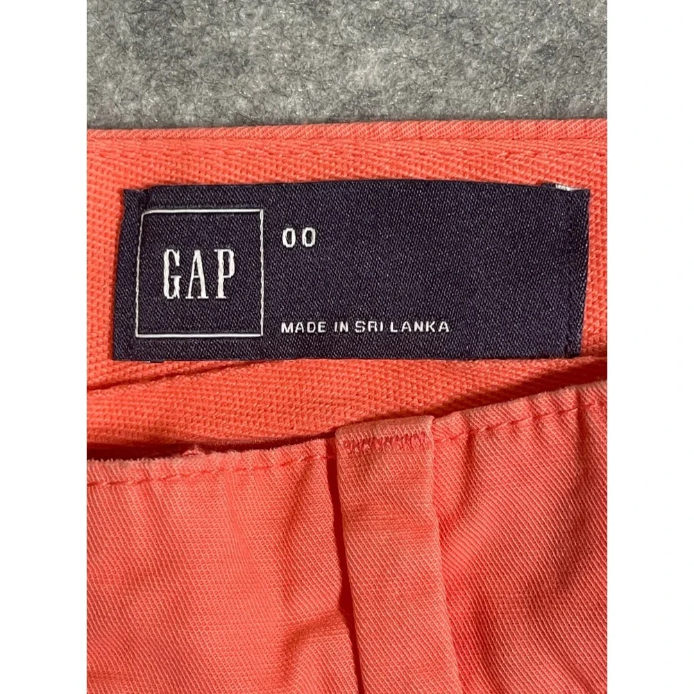 Gap Womens Coral Pink Chino Shorts Size 00‎ Cotton Twill Flat Front Mid Rise